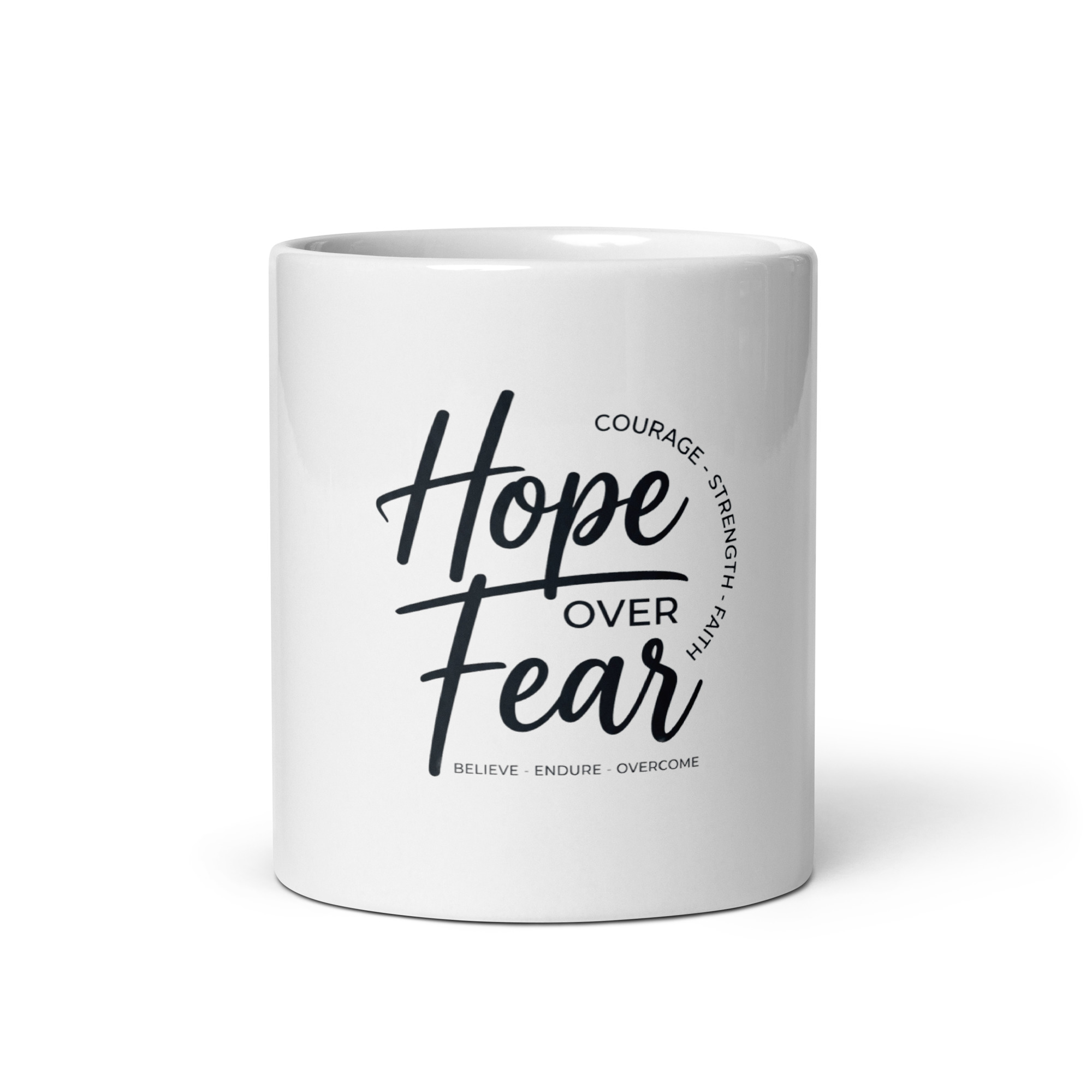 hope over fear | white glossy mug | motivational coffee mug | mental health gift | inspirational cup hope over fear | white glossy mug | motivational coffee mug | mental health gift | inspirational cup