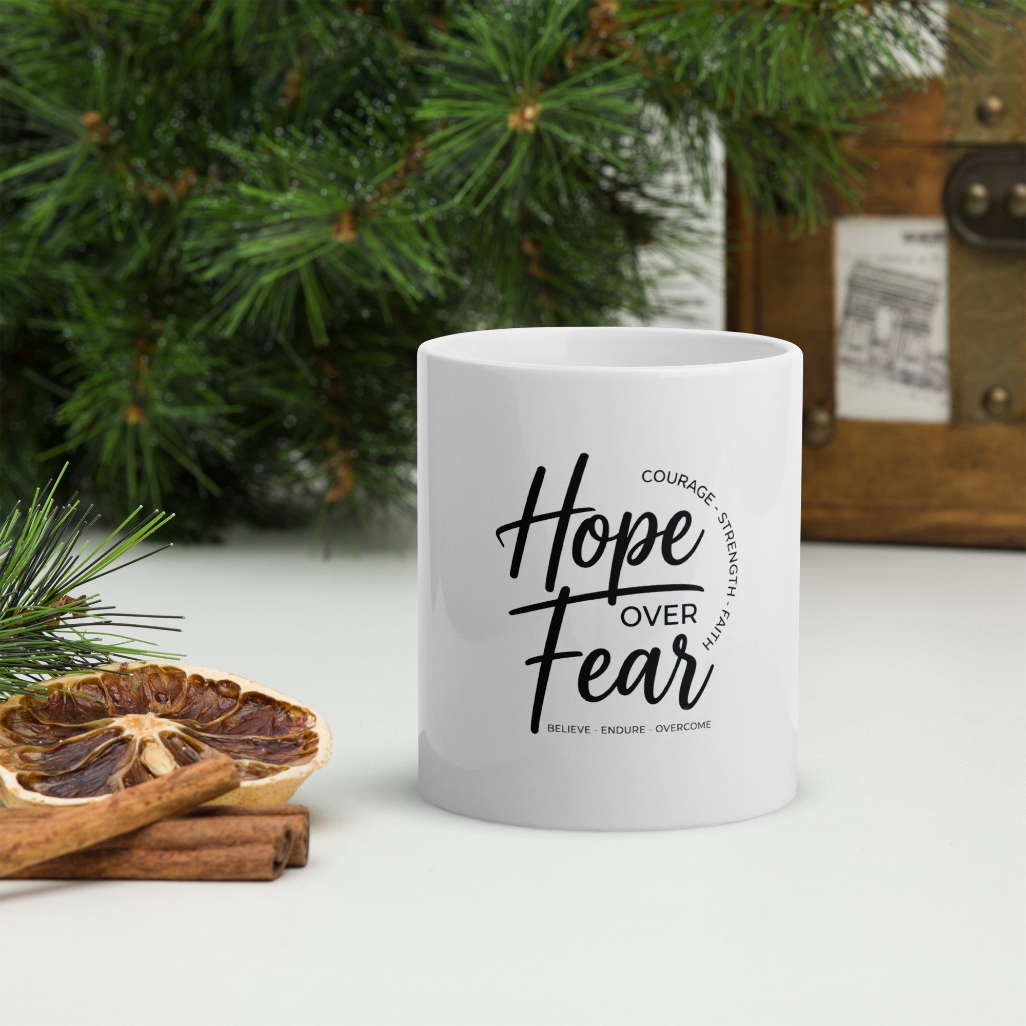 hope over fear | white glossy mug | motivational coffee mug | mental health gift | inspirational cup hope over fear | white glossy mug | motivational coffee mug | mental health gift | inspirational cup