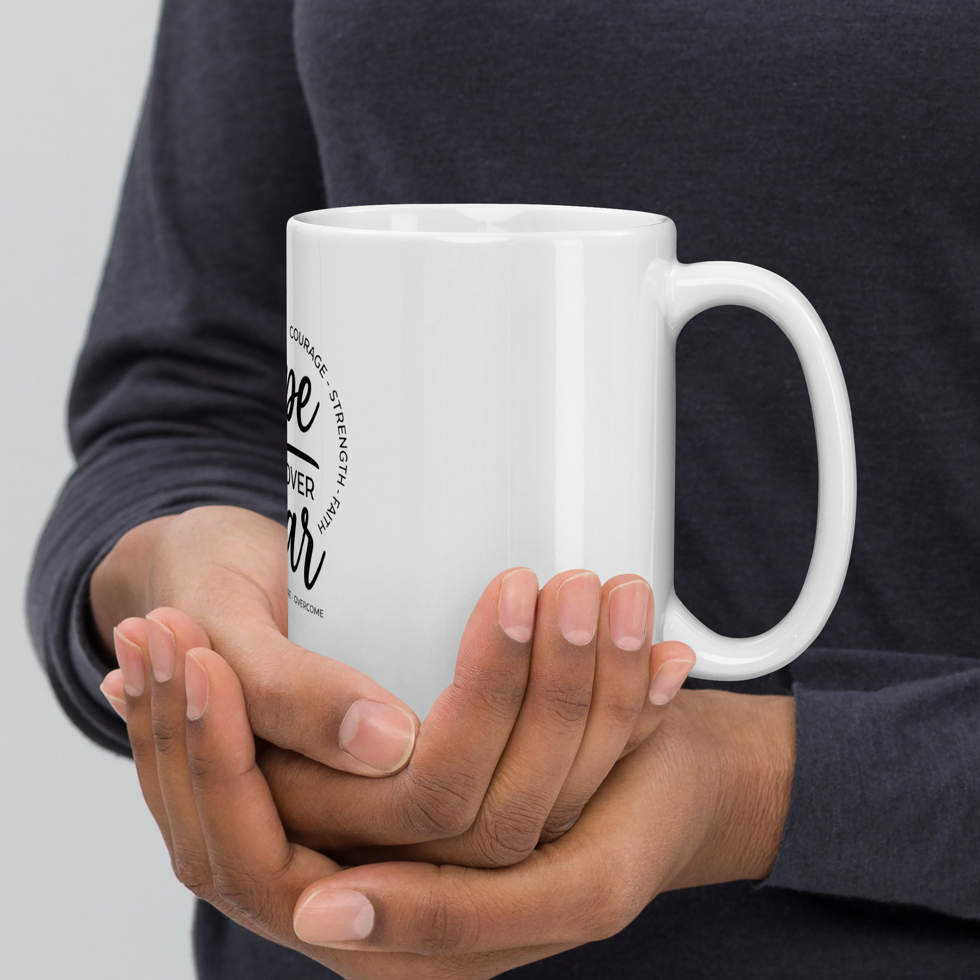 hope over fear | white glossy mug | motivational coffee mug | mental health gift | inspirational cup hope over fear | white glossy mug | motivational coffee mug | mental health gift | inspirational cup
